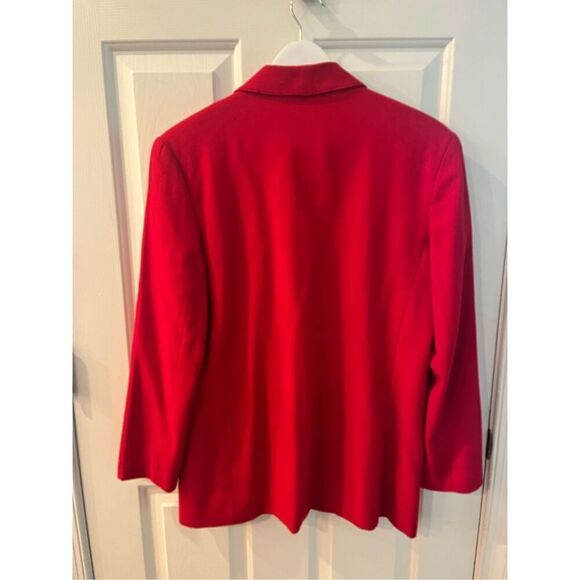 Vintage DaVinci Red Wool Clock Watch Embroidered Jacket Blazer sz L (flaw) - Picture 8 of 10